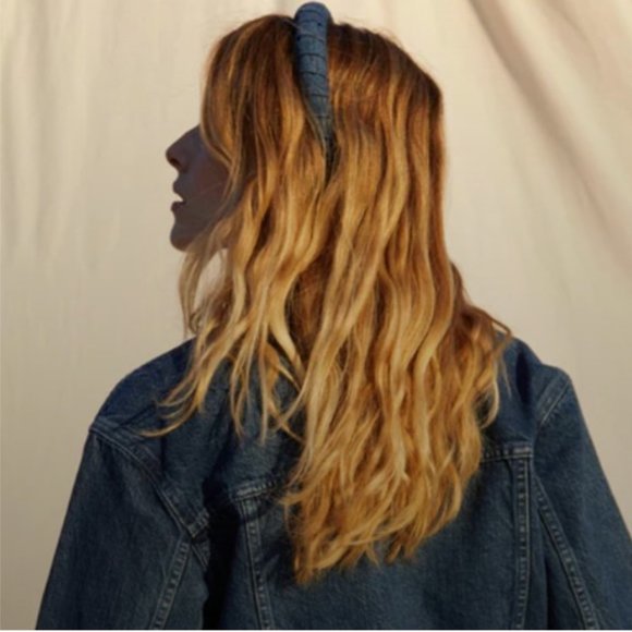 DONNI Dolce Headband in Caramel Silk Satin - Picture 2 of 5